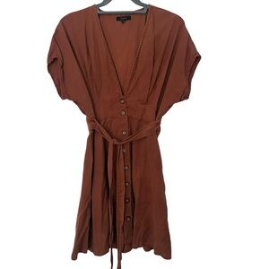 Quince Women's Button Down Mini Dress Orange Size XS - NWOT